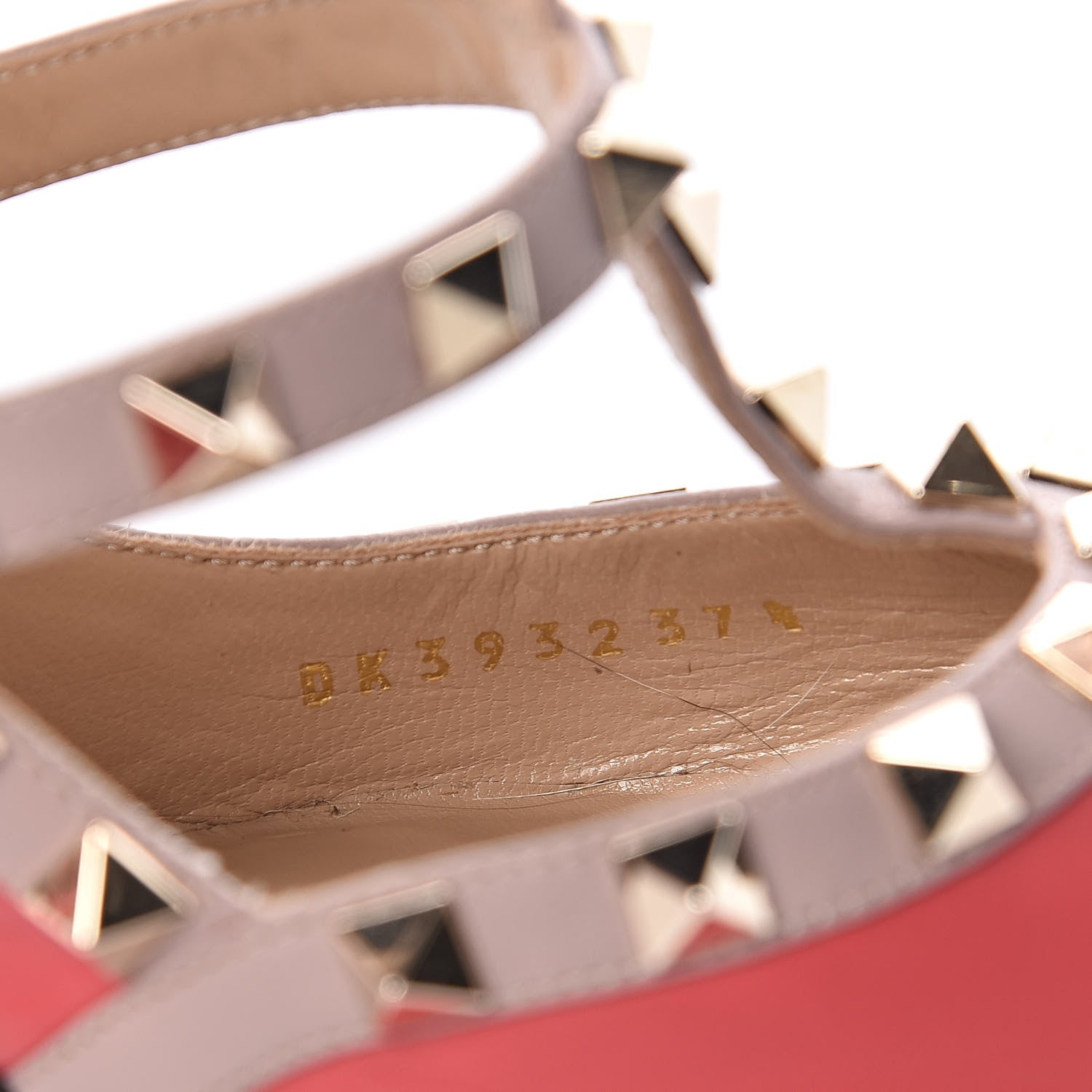 Valentino Garavani Calfskin Nappa Rockstud Ankle Strap 100mm Pumps 37.5 Deep Coral Poudre 9 of 10