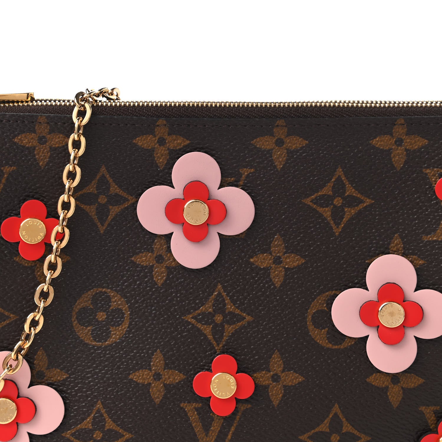 Louis Vuitton Monogram Blooming Flowers Double Zip Pochette 10 of 11