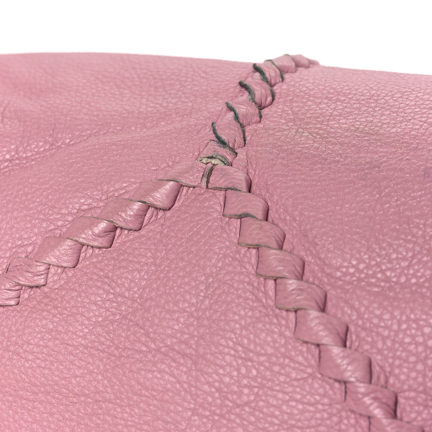 Washed Cervo Deerskin Large Hobo Rose Pink