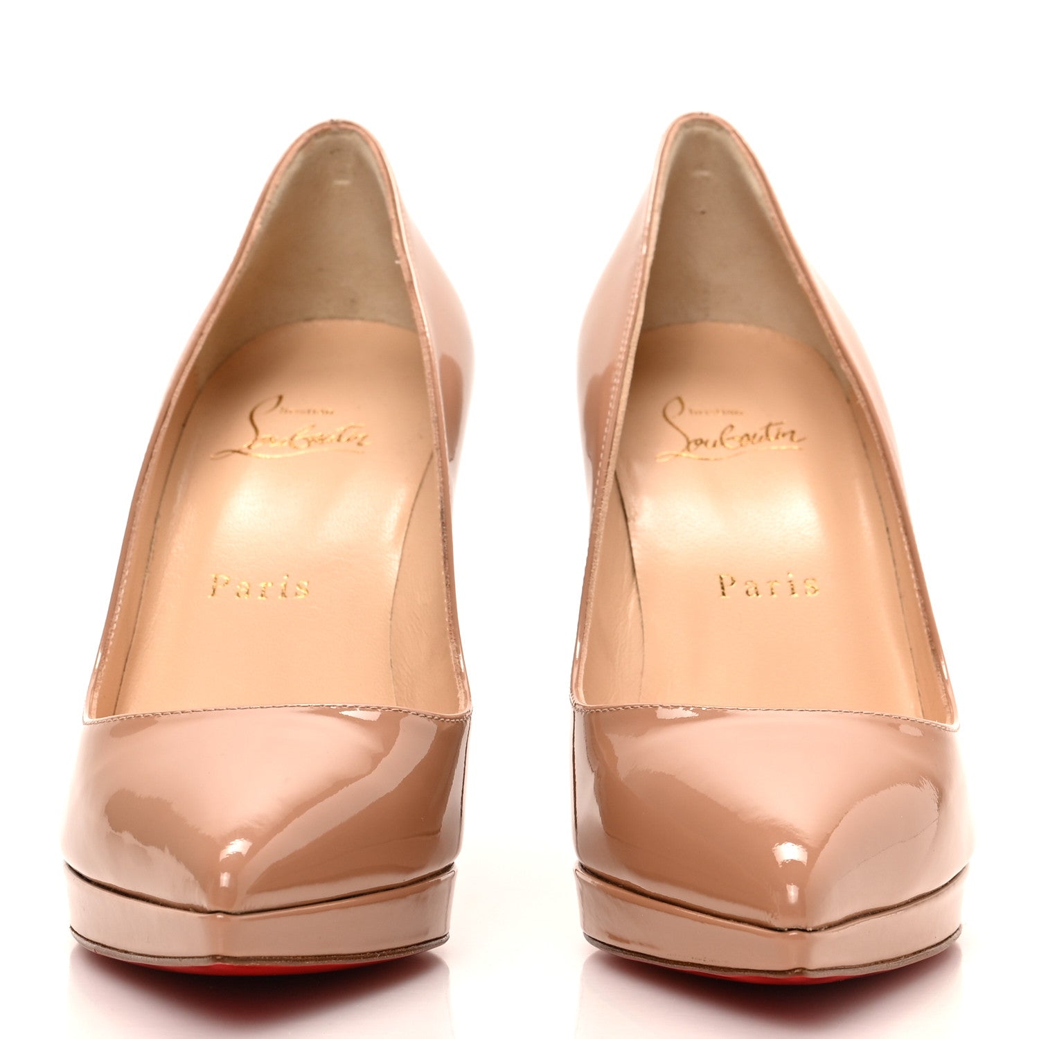 Christian Louboutin Patent Pigalle Plato 100 Pumps 36 Nude 3 of 7