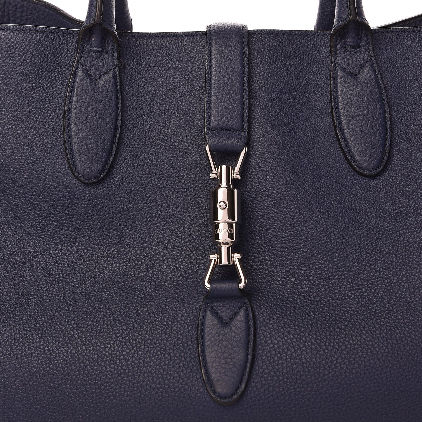 Soft Calfskin Medium Jackie Top Handle Bag Classic Blue Marine