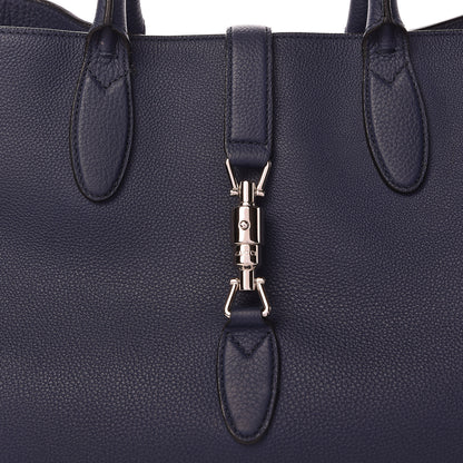 Gucci Soft Calfskin Medium Jackie Top Handle Bag Classic Blue Marine 10 of 15