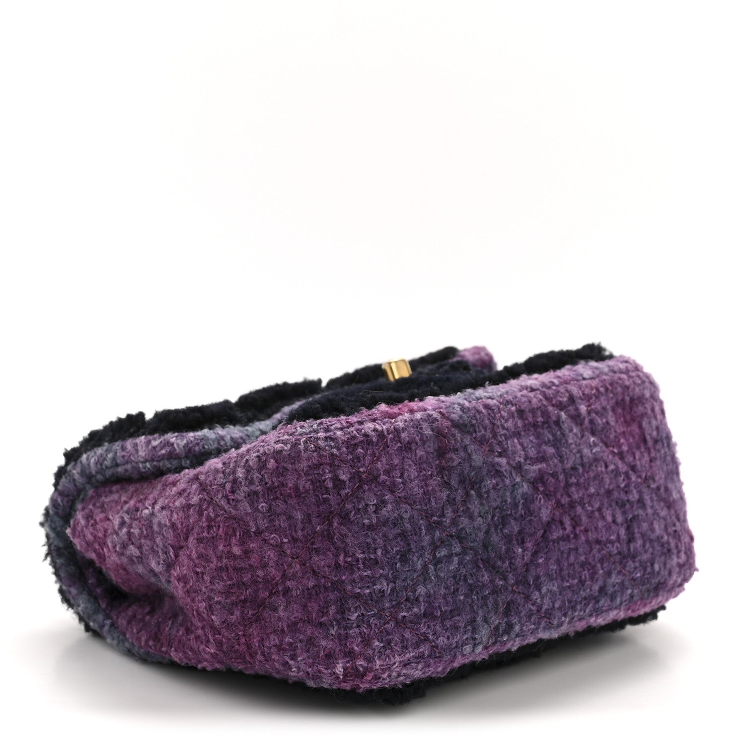 Chanel Shearling Tweed Quilted Mini Square Flap Bag Purple 4 of 13