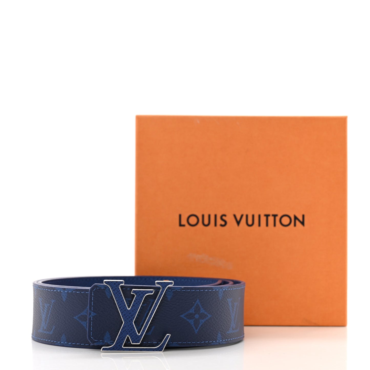 Monogram Taigarama 40mm Reversible LV Initiales Belt 90 36 Cobalt Blue