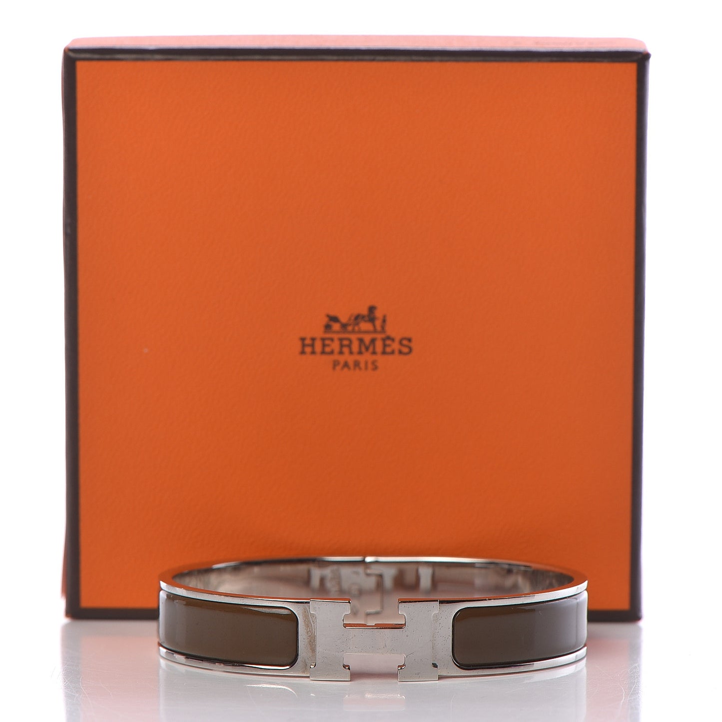 Enamel Narrow Clic Clac H Bracelet PM Cachou