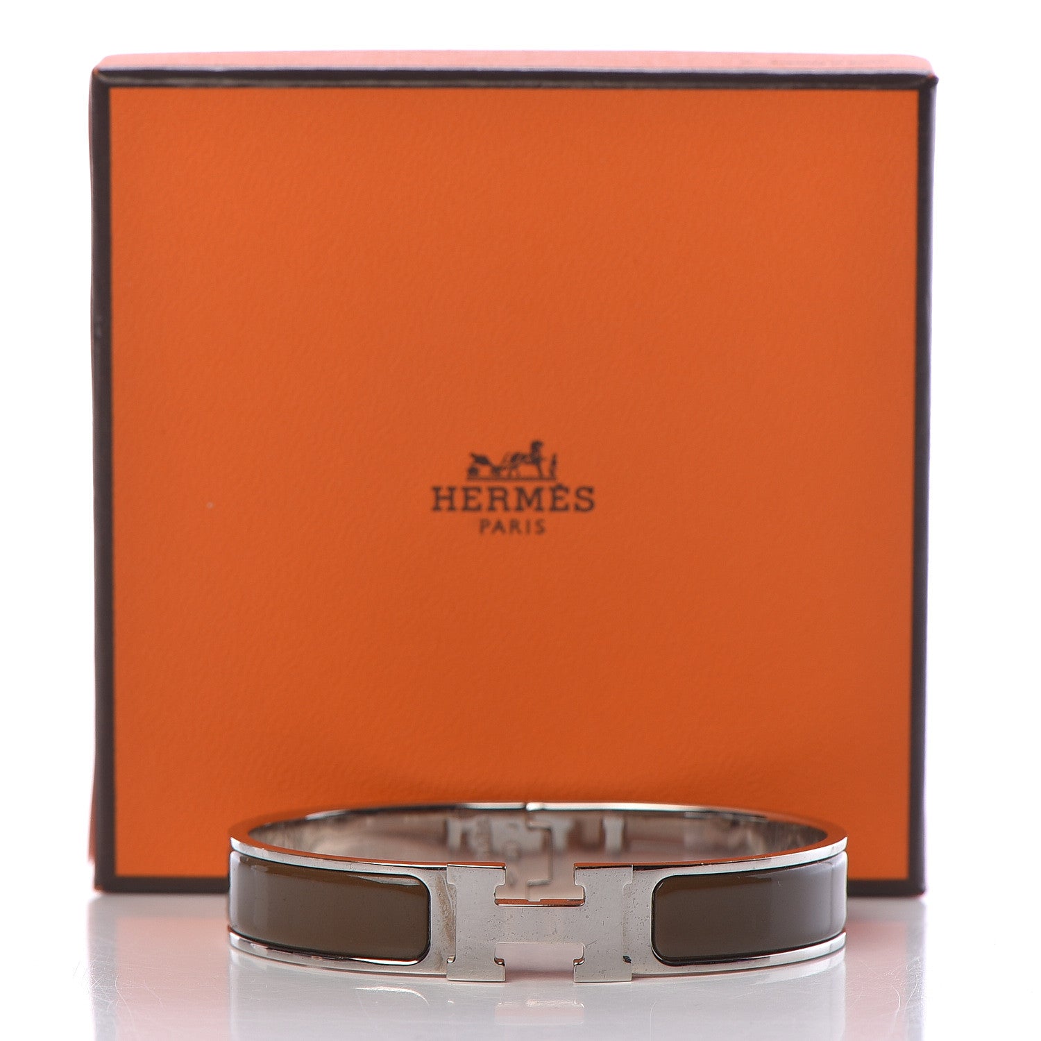 Hermes Enamel Narrow Clic Clac H Bracelet PM Cachou 6 of 6