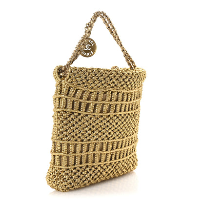 Chanel Metallic Calfskin Macrame Mini Chanel 22 Gold 3 of 11