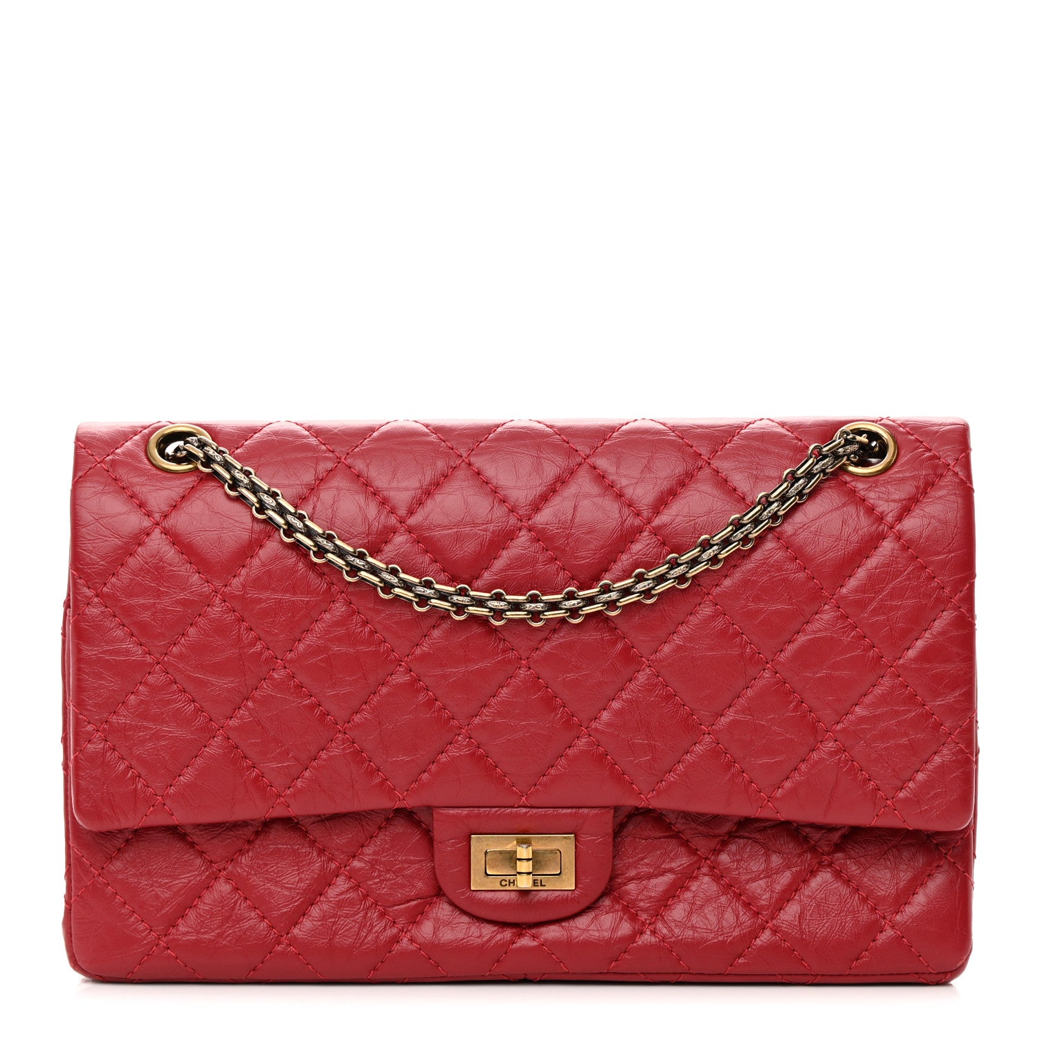Chanel Aged Calfskin Quilted 2.55 Reissue 226 Flap Red 1 of 15