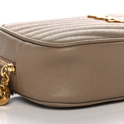 Saint Laurent Grain De Poudre Matelasse Monogram Mini Lou Camera Bag Gold Sand 9 of 12