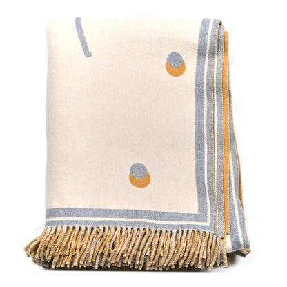 Hermes Merinos Wool Cashmere Cheval Cabriolet Blanket Galet 1 of 3