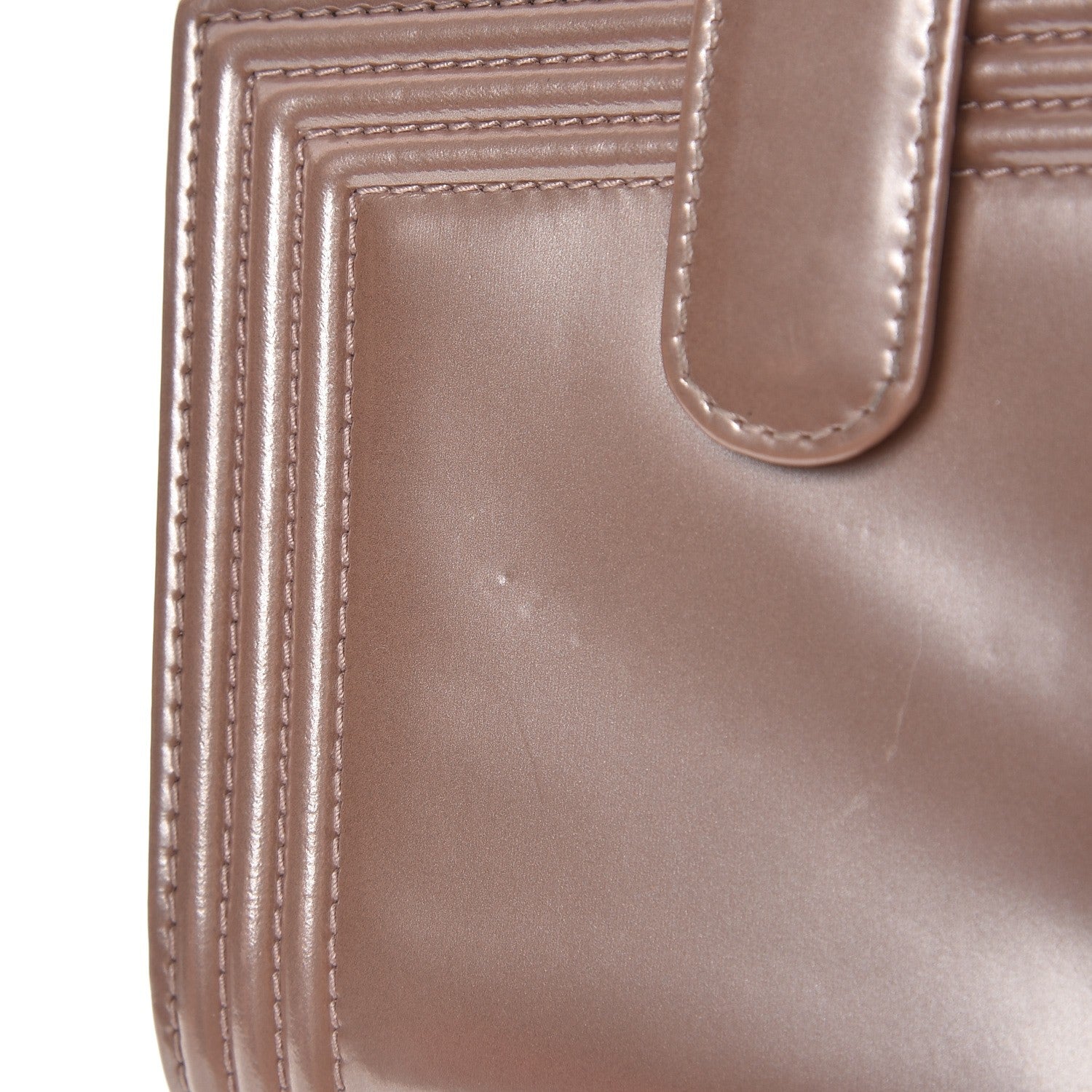 Chanel Metallic Glazed Calfskin Compact Boy Wallet Pink 8 of 8