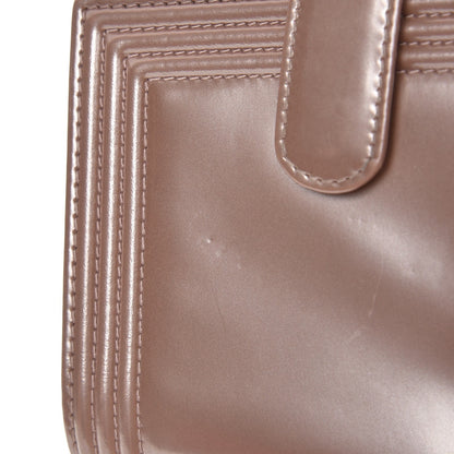 Chanel Metallic Glazed Calfskin Compact Boy Wallet Pink 8 of 8