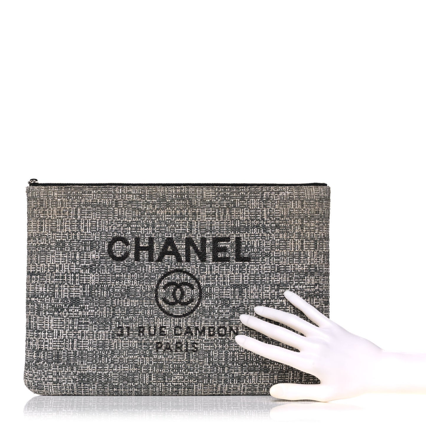 Canvas Medium Deauville Cosmetic Pouch Grey