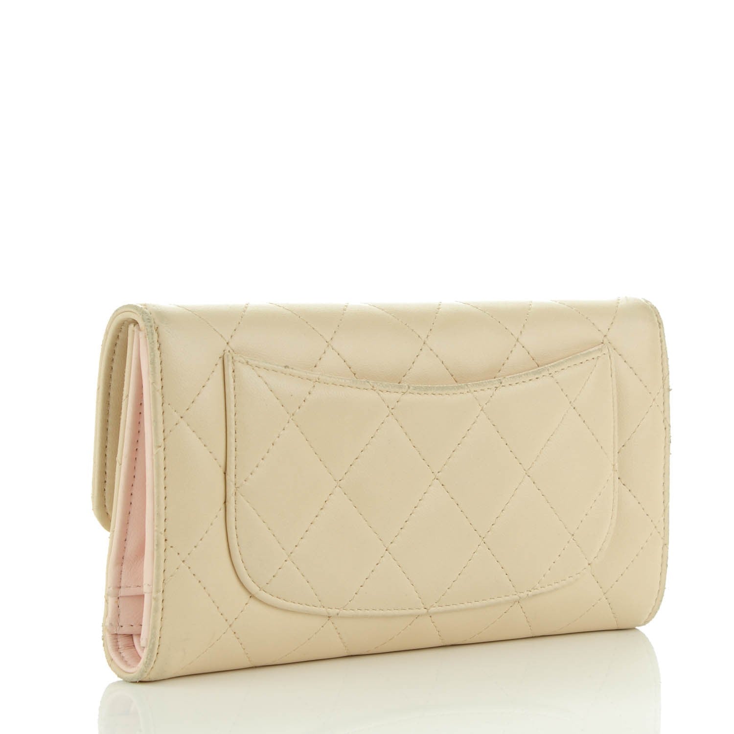 Chanel Lambskin Quilted Large Flap Wallet Beige Clair 3 of 10
