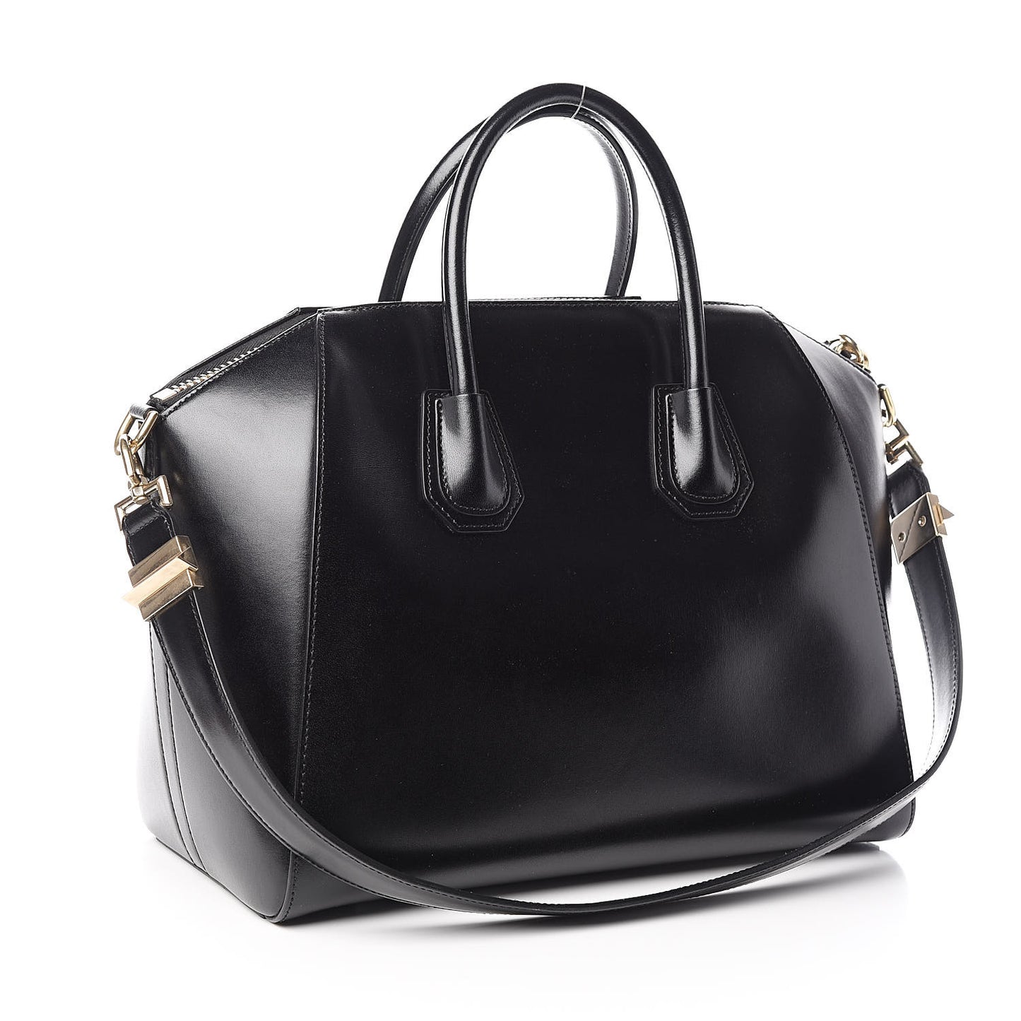 Shiny Lord Calfskin Medium Antigona Black
