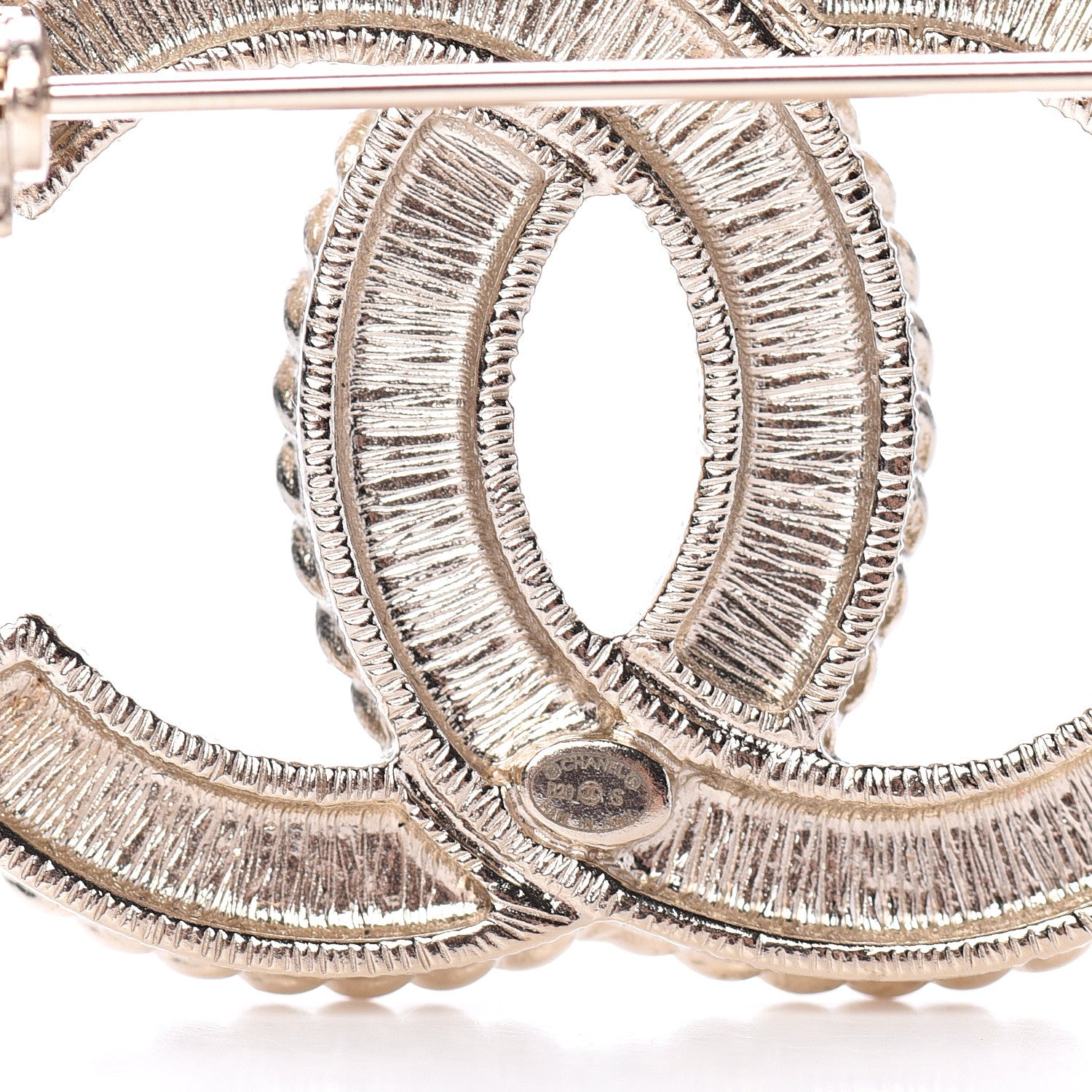 Chanel Pearl Crystal April In Paris CC Brooch Gold 3 of 4