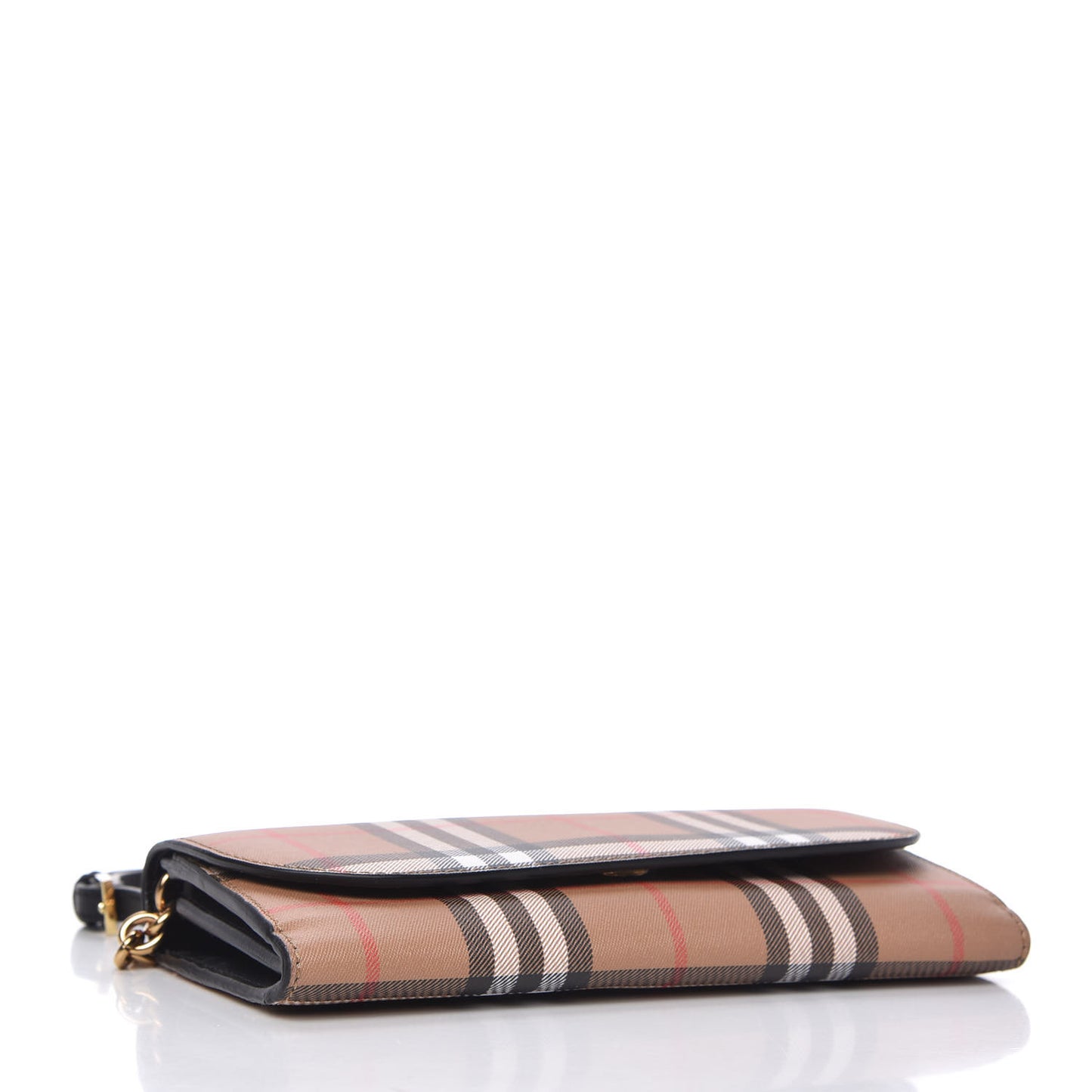 Vintage Check Henley Wallet On Chain Black
