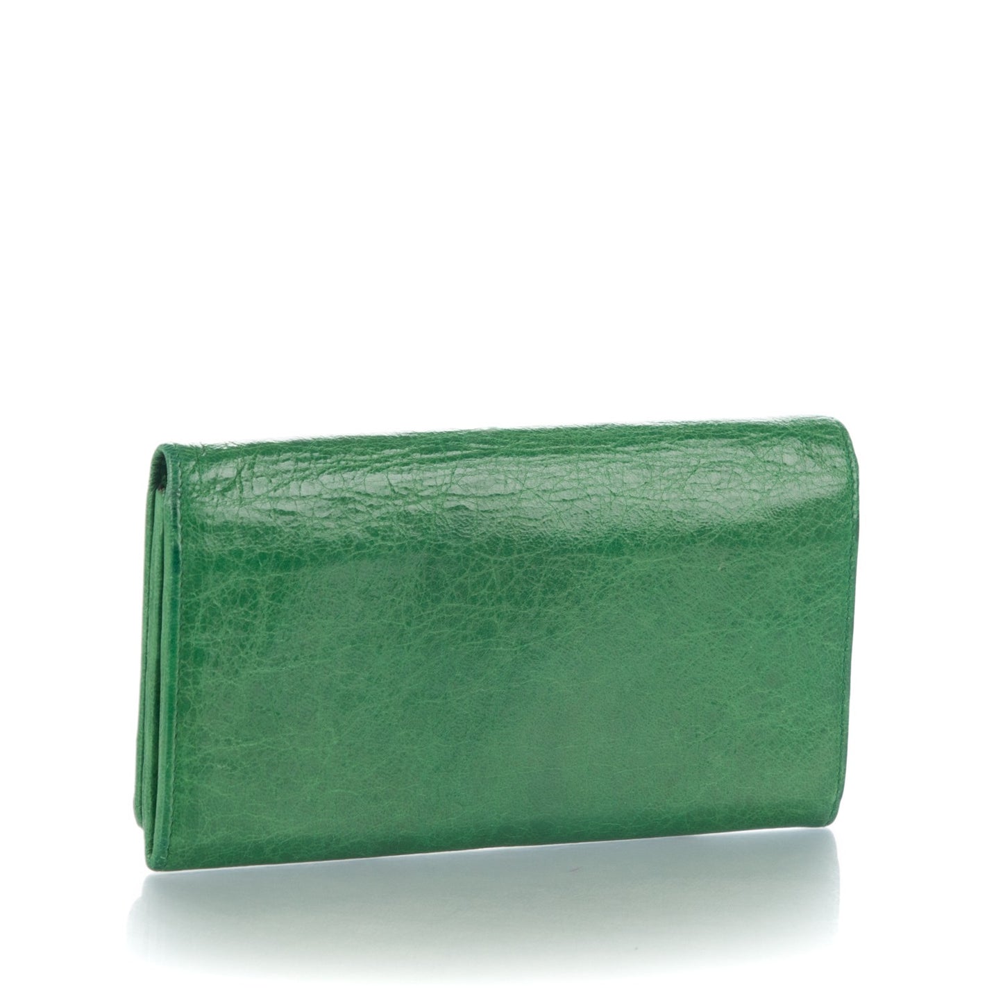 Agneau Classic Hardware Money Wallet Vert Poker