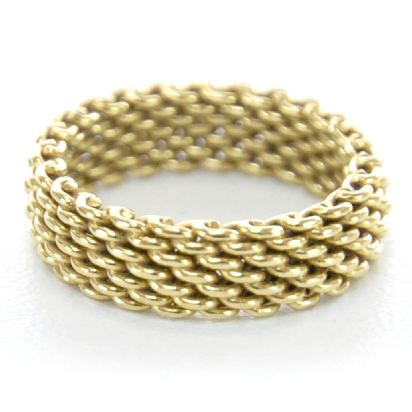 18k Yellow Gold Narrow Mesh Somerset Ring 5