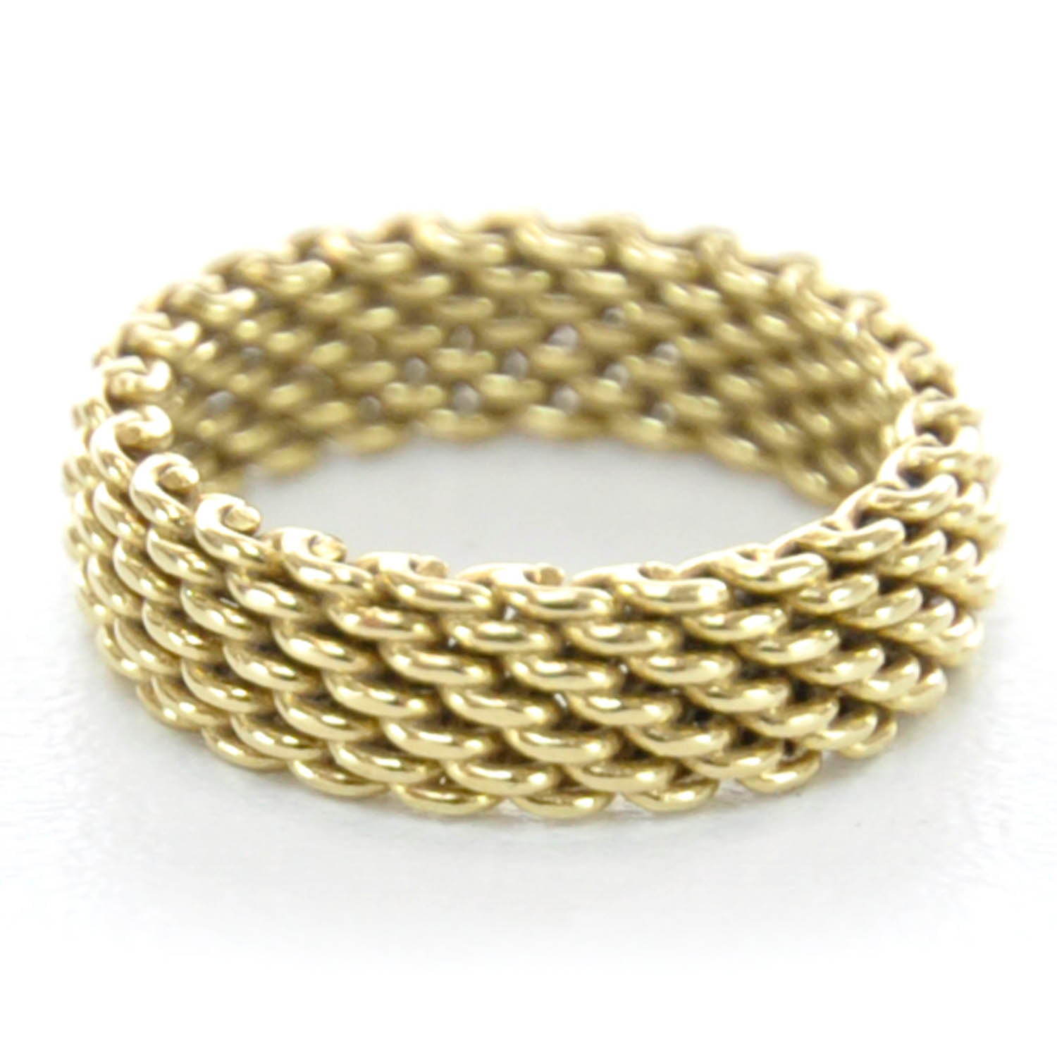 Tiffany 18k Yellow Gold Narrow Mesh Somerset Ring 5 3 of 4