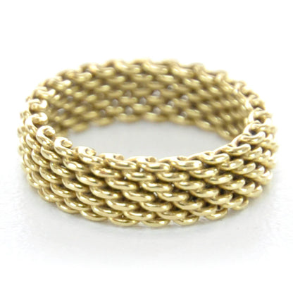 Tiffany 18k Yellow Gold Narrow Mesh Somerset Ring 5 3 of 4