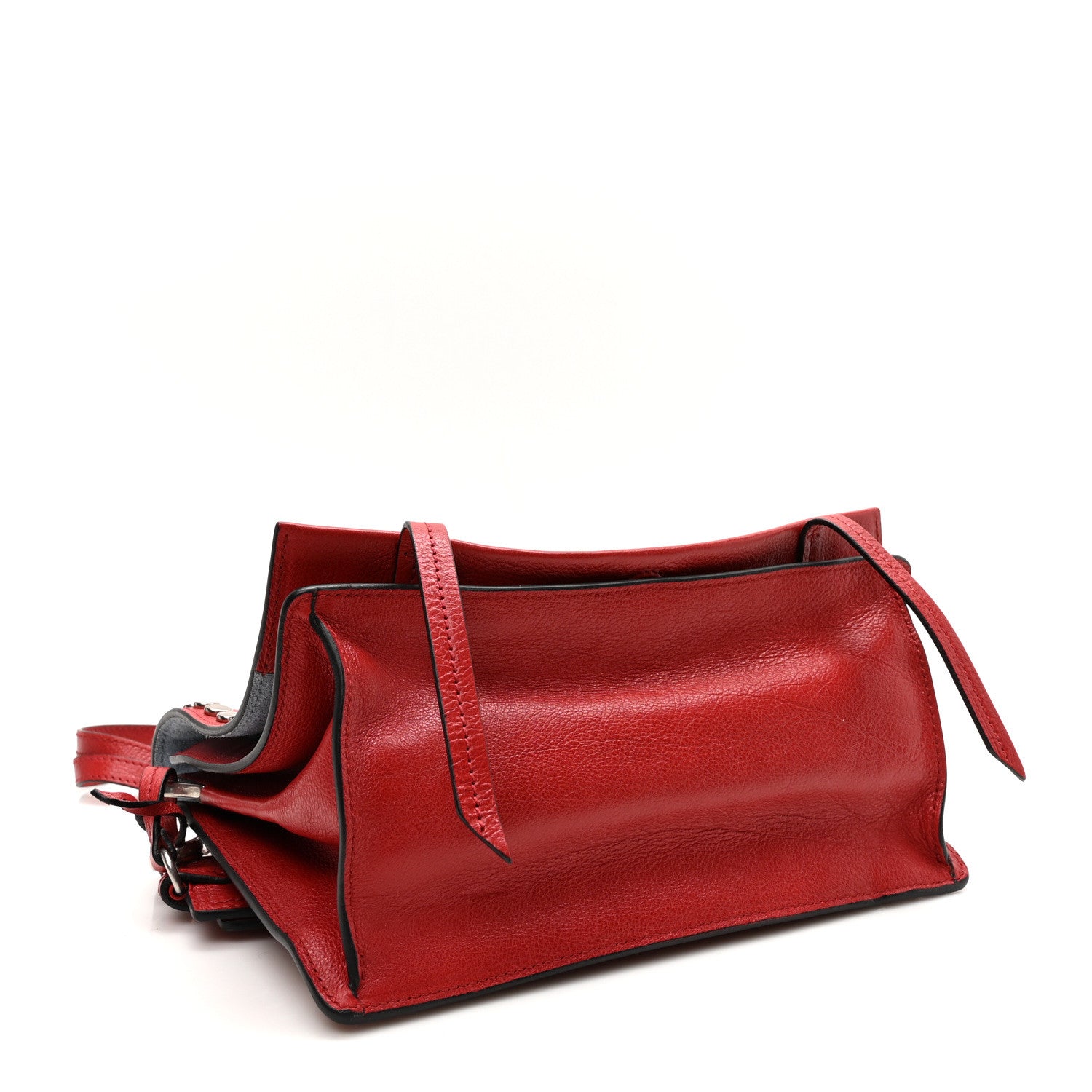 Prada Glace Calf Studded Etiquette Flap Fuoco Astrale 4 of 9