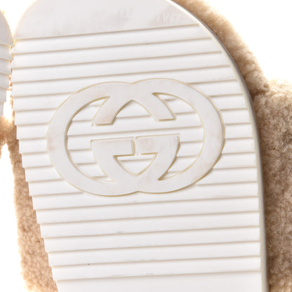 Gucci Merino Interlocking G Slide Sandals 37 Butterscotch Cocoa 8 of 9