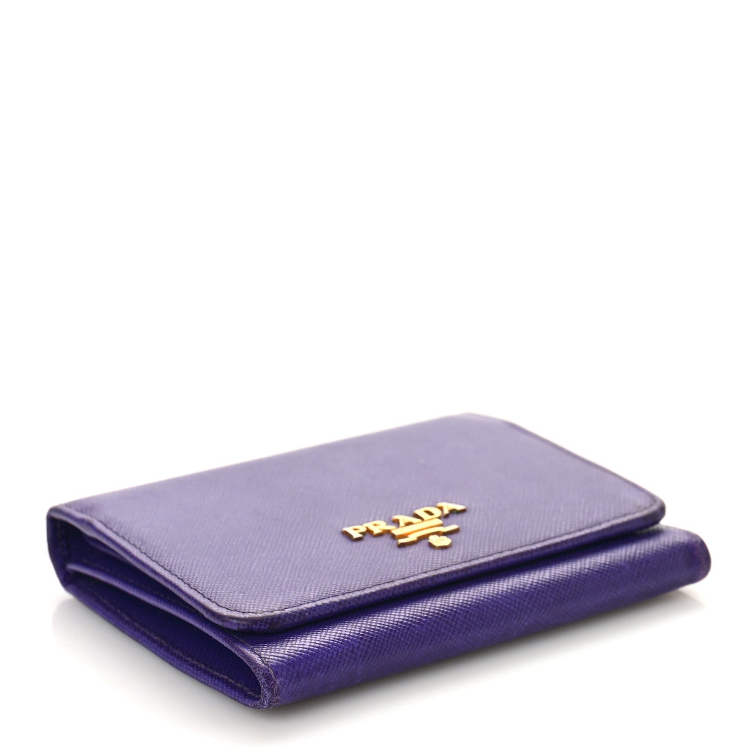 Prada Saffiano Metal Tri-Fold Compact Wallet Viola 4 of 10