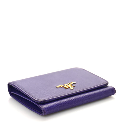 Prada Saffiano Metal Tri-Fold Compact Wallet Viola 4 of 10