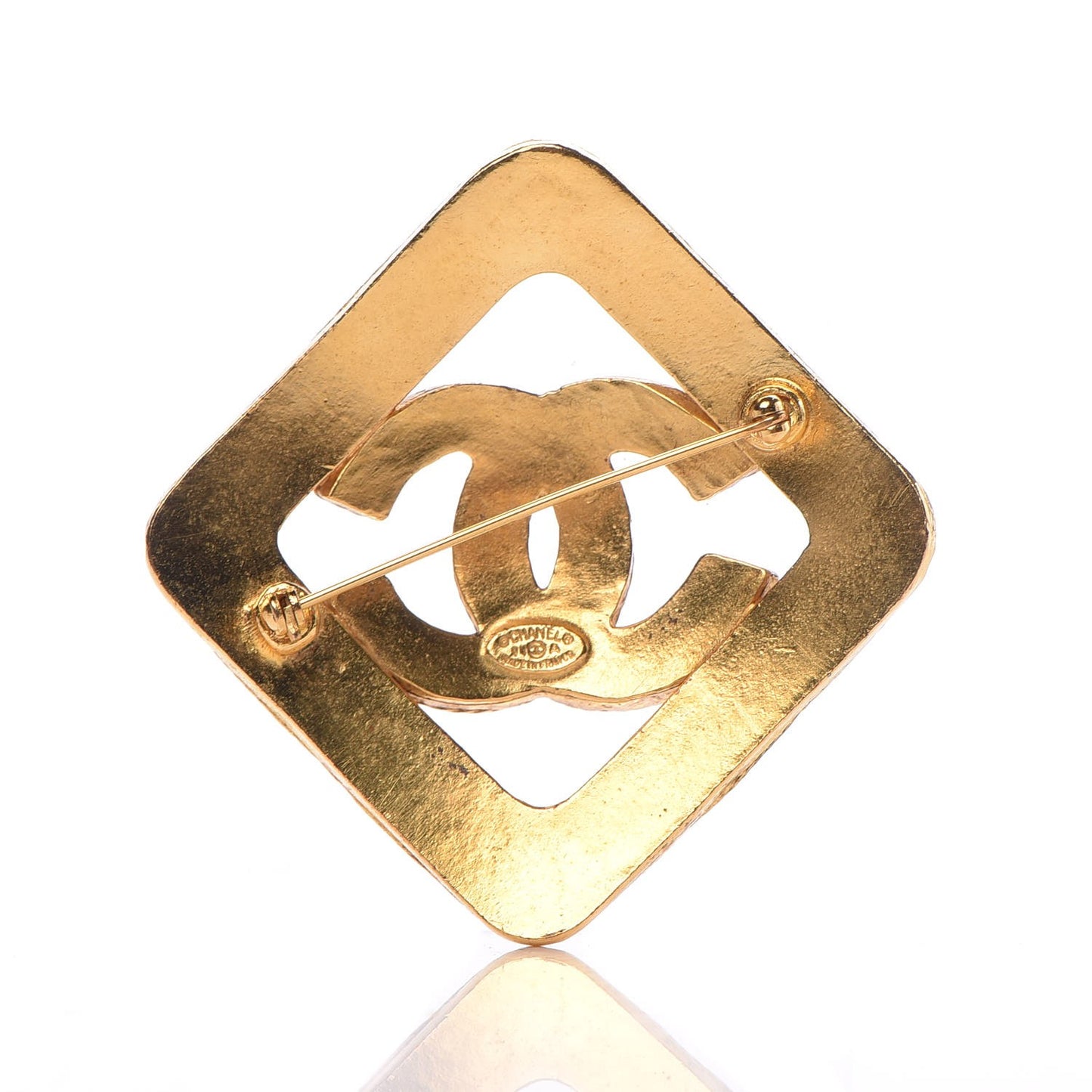 CC Square Brooch Gold