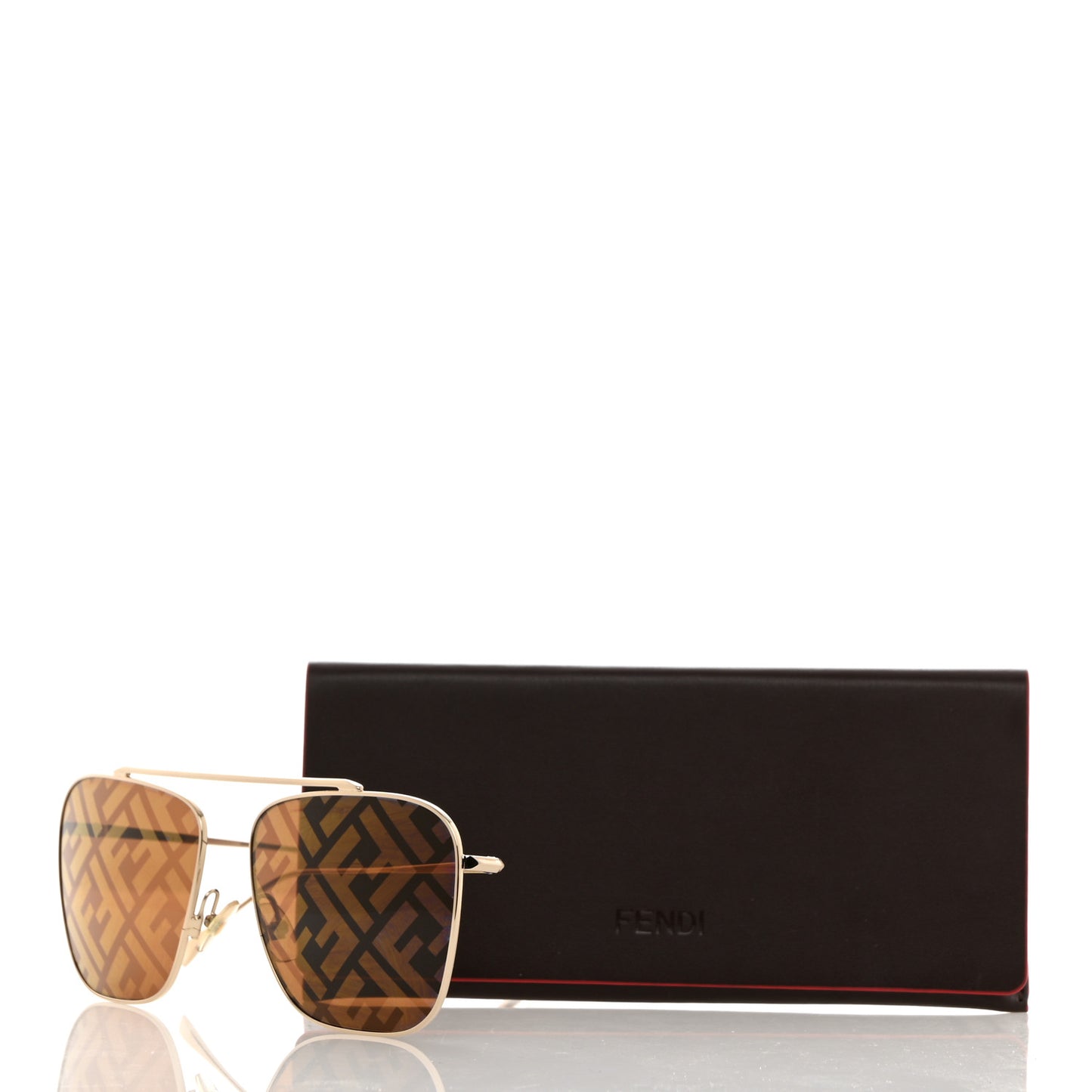 Metal Fendi Forever Aviator Sunglasses FF0406/S Gold