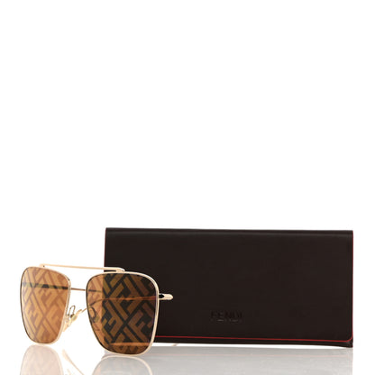 Fendi Metal Fendi Forever Aviator Sunglasses FF0406/S Gold 8 of 8
