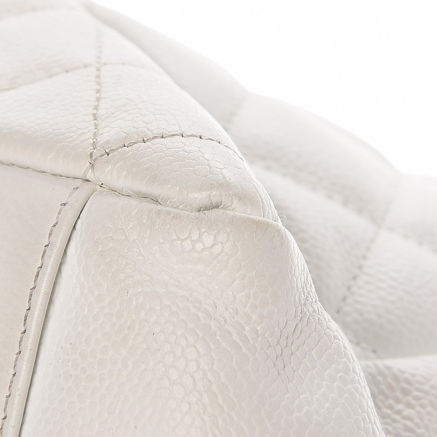 Caviar Quilted Grand Shopping Tote GST White