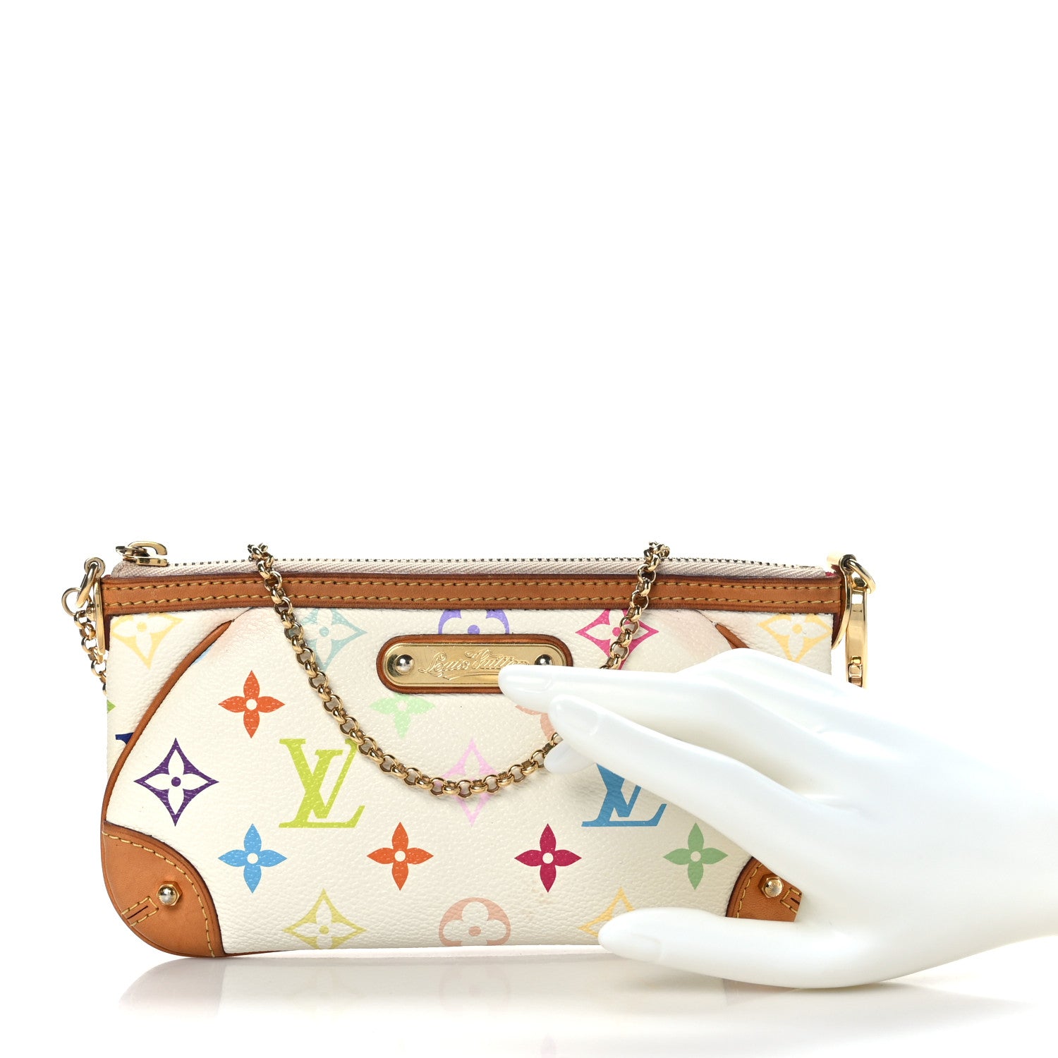 Louis Vuitton Monogram Multicolor Pochette Milla MM White 2 of 8