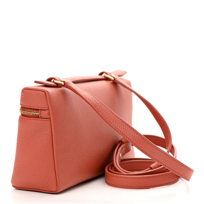 Loro Piana Grained Calfskin L19 Extra Pocket Pouch Coral Fiction 3 of 11