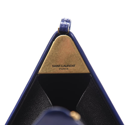 Saint Laurent Lambskin Pyramid Clutch Blue 7 of 11