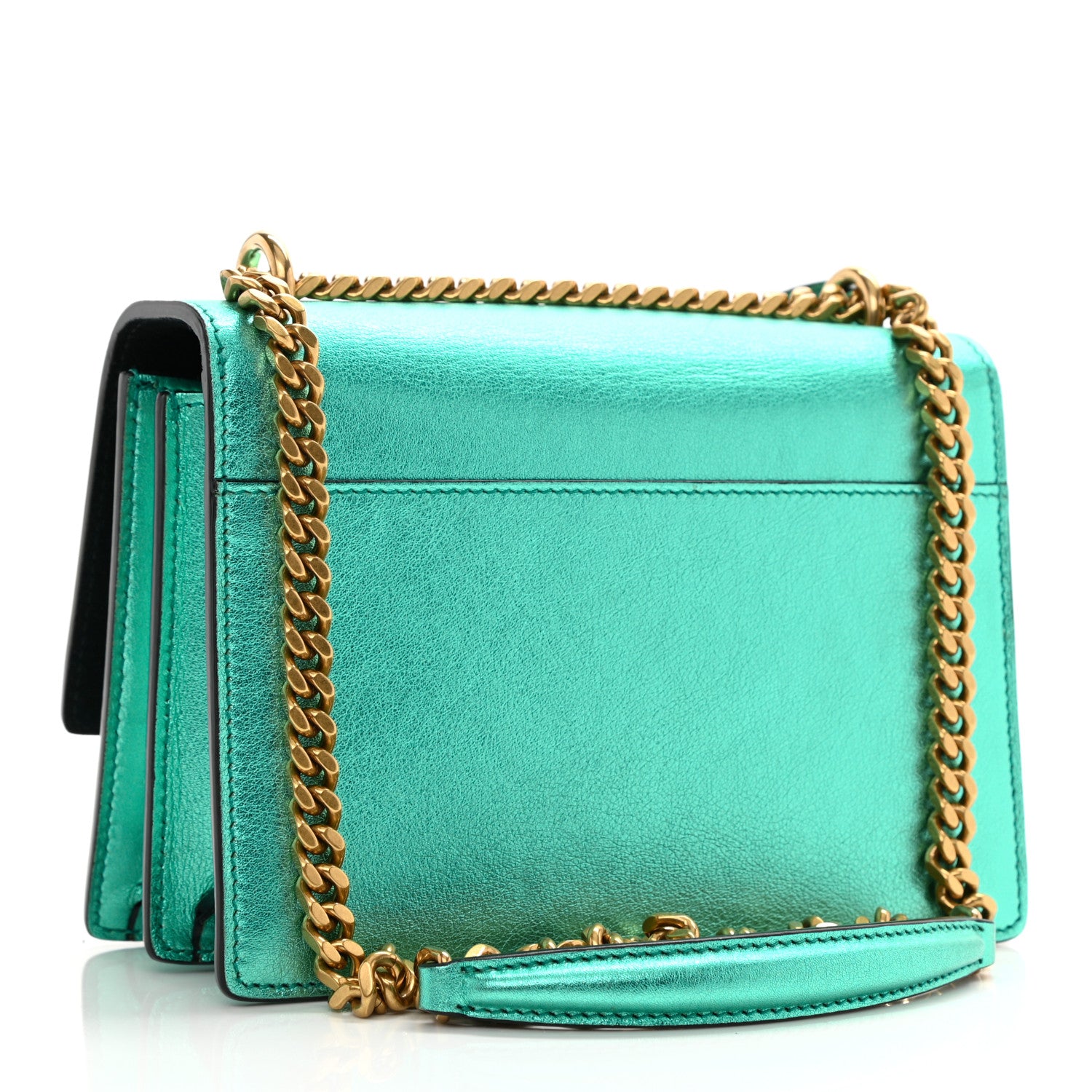 Saint Laurent Metallic Calfskin Small Monogram Sunset Chlorophille 3 of 12