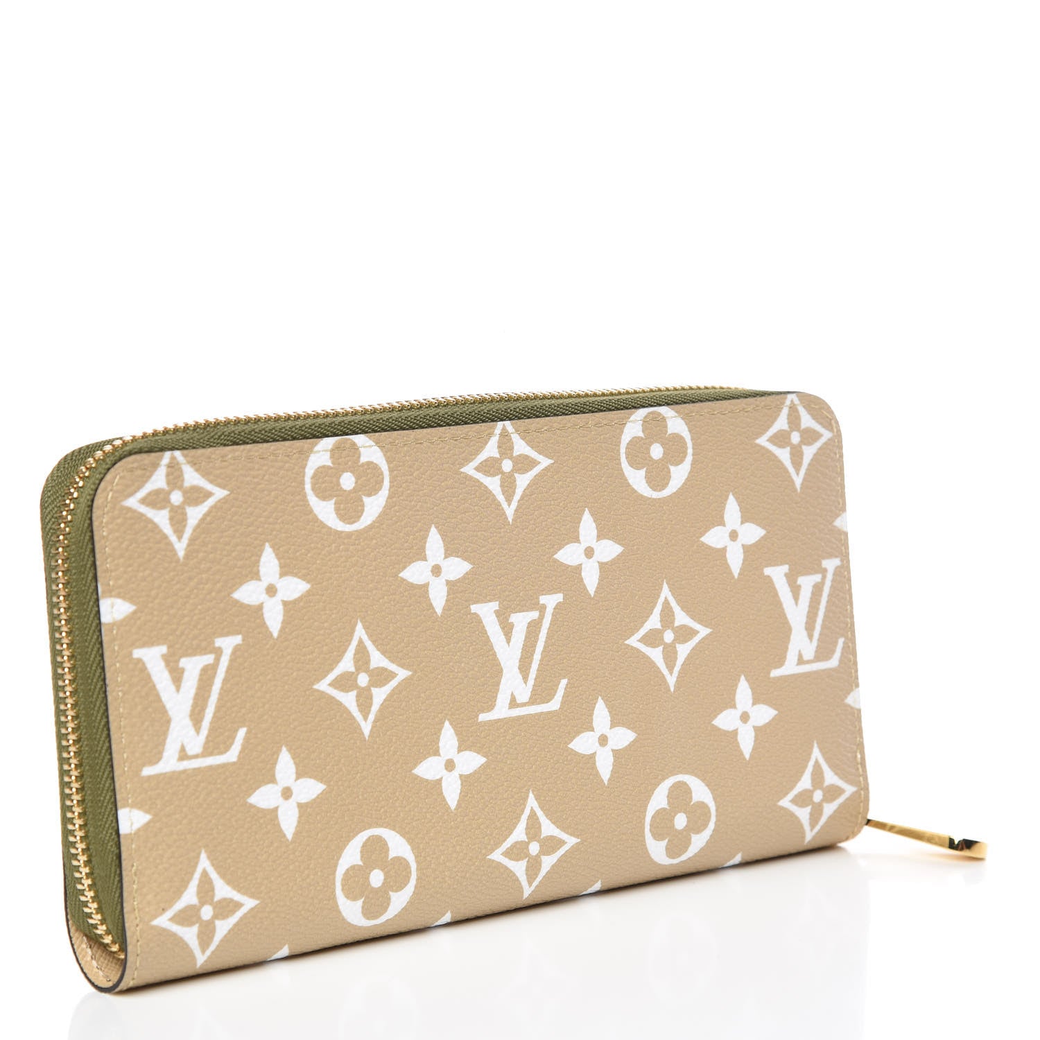 Louis Vuitton Monogram Giant Zippy Wallet Kaki White 3 of 10