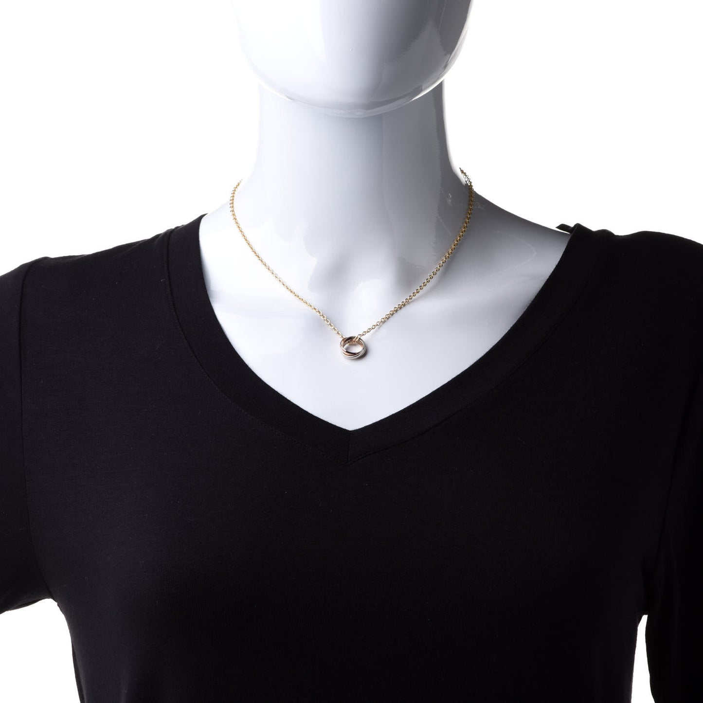18K Pink Yellow White Gold Baby Trinity Pendant Necklace