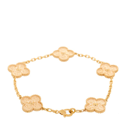 Van Cleef & Arpels 18K Rose Gold 5 Motifs Vintage Alhambra Bracelet 2 of 3