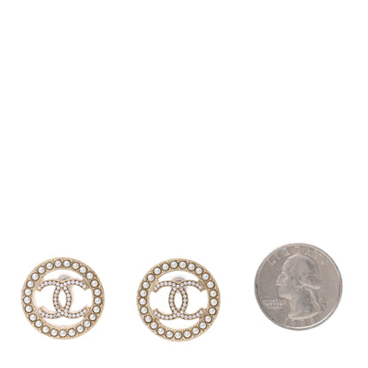 Chanel Pearl CC Round Earrings Gold 2 of 5