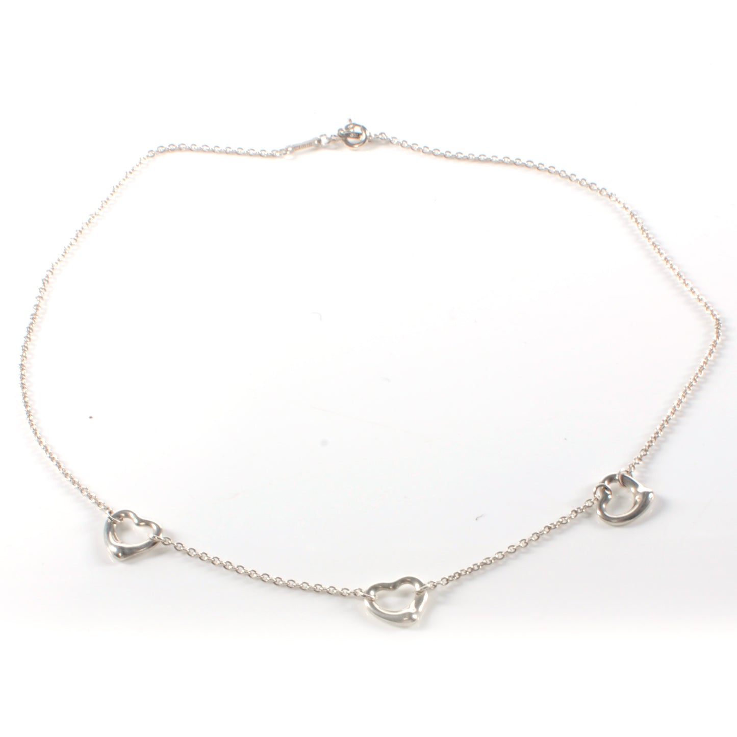 Sterling Silver Elsa Peretti 3 Open Hearts Necklace