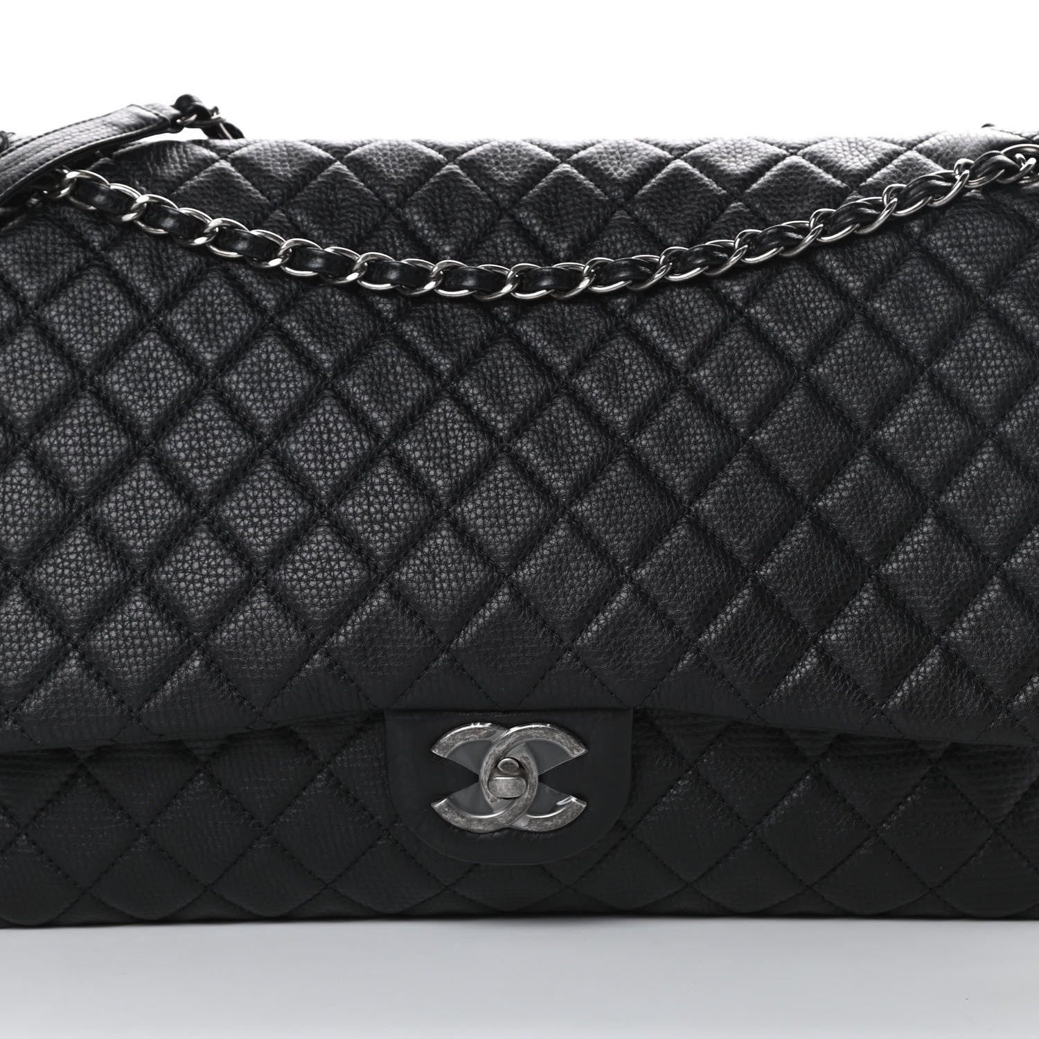 Chanel Calfskin Quilted XXL Travel Flap Bag Black 8 of 10