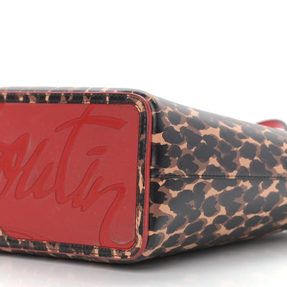 Christian Louboutin Calfskin Leopard Print Spikes Small East West Cabata Tote Brown 11 of 12