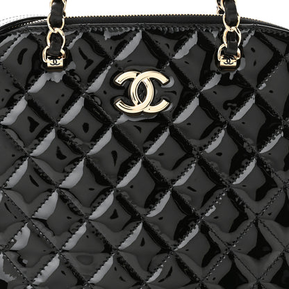 Chanel Patent Quilted Shiny Coco Small Shopping Bag Black 8 of 11