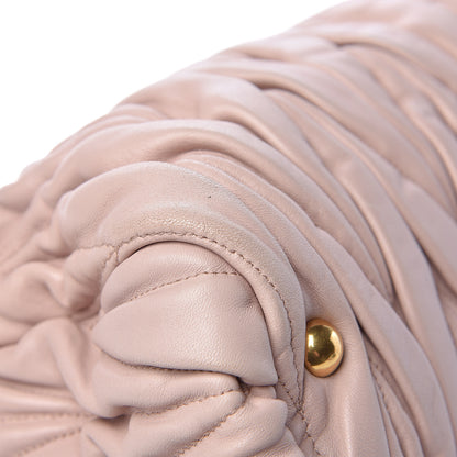 Miu Miu Nappa Matelasse Bauletto Top Handle Bowler Pink 10 of 13