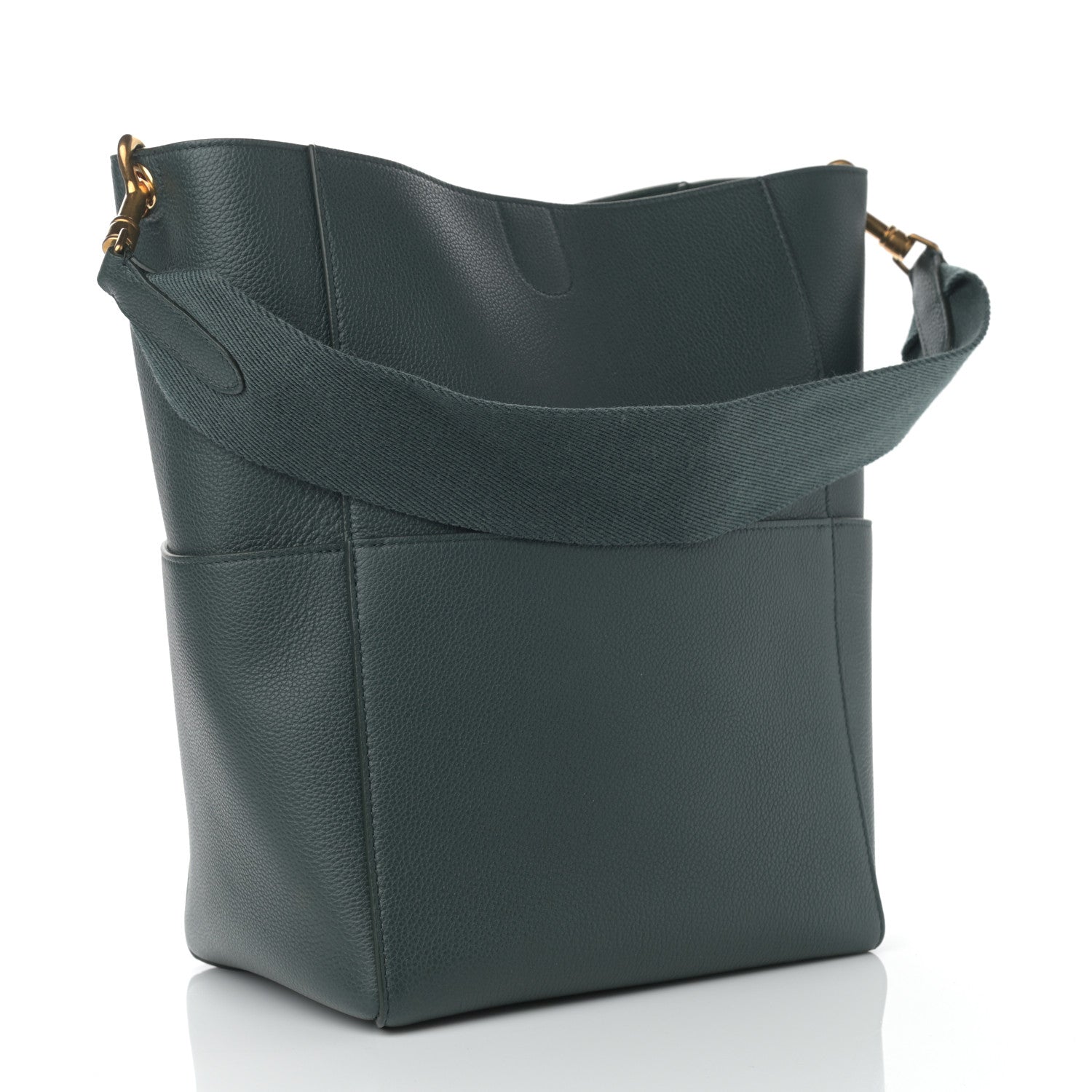 Celine Soft Grained Calfskin Sangle Bucket Bag Amazone 3 of 11