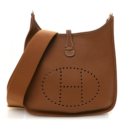 Hermes Taurillon Clemence EVELYNE III PM Gold 1 of 11