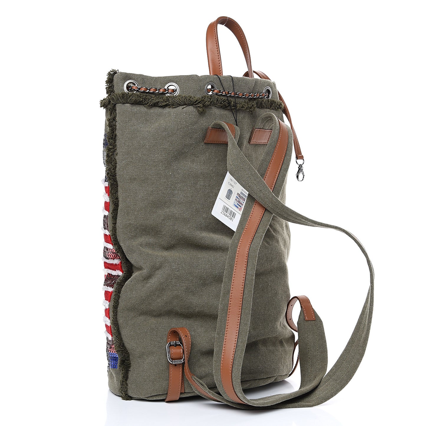 Canvas Sequins Cubano Trip Backpack Khaki