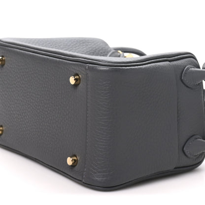 Hermes Taurillon Clemence Mini Lindy 20 Gris Misty 9 of 10